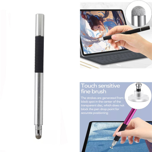 AT-31 Conductive Cloth Head + Precision Sucker Capacitive Pen Head 2-in-1 Handwriting Stylus with 1 Pen Head(Silver Grey) by buy2fix