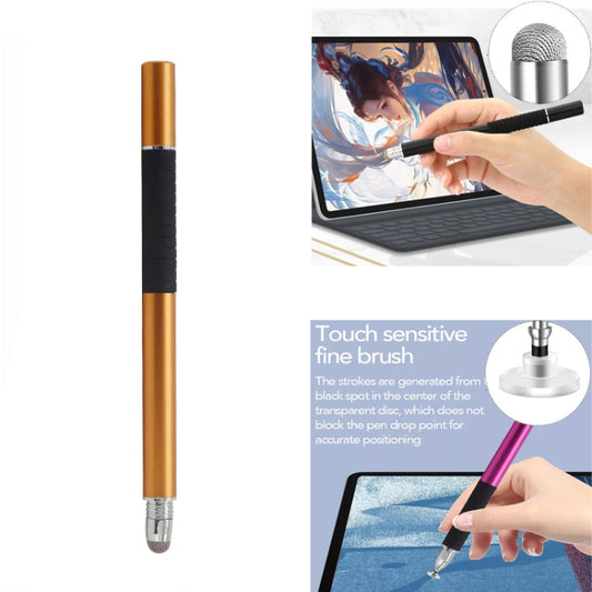 AT-31 Conductive Cloth Head + Precision Sucker Capacitive Pen Head 2-in-1 Handwriting Stylus with 2 Pen Head(Golden) by buy2fix