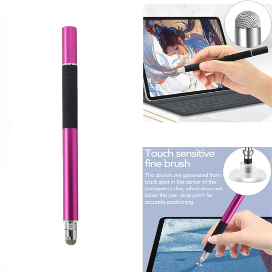 AT-31 Conductive Cloth Head + Precision Sucker Capacitive Pen Head 2-in-1 Handwriting Stylus with 2 Pen Head(Rose Red) by buy2fix
