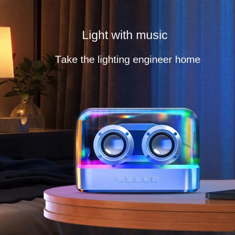 K9 Transparent RGB Portable Wireless Bluetooth Speaker Support AUX FM TF Card(White) - Desktop Speaker by buy2fix | Online Shopping UK | buy2fix
