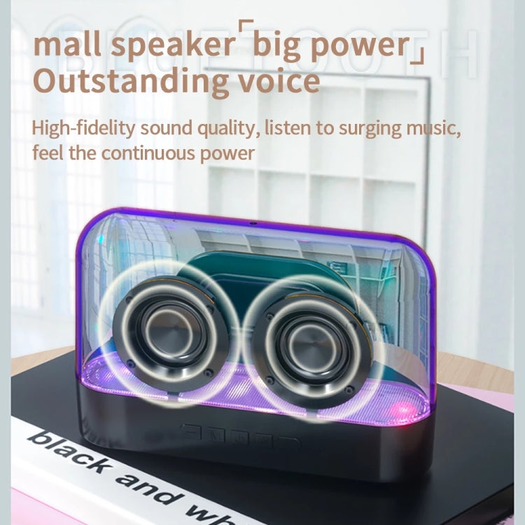 K9 Transparent RGB Portable Wireless Bluetooth Speaker Support AUX FM TF Card(Black) - Desktop Speaker by buy2fix | Online Shopping UK | buy2fix