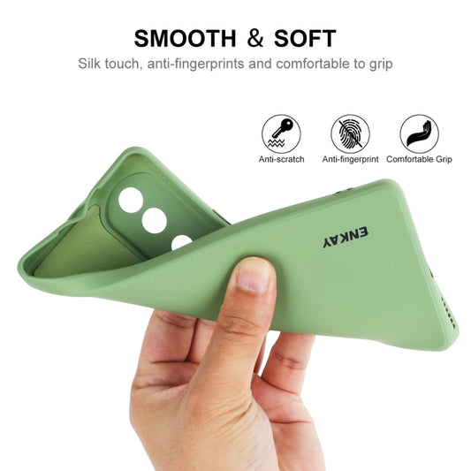 For Honor 70 ENKAY Liquid Silicone Shockproof Phone Case(Beige) by ENKAY