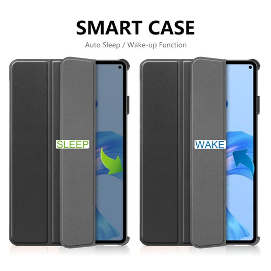 For Huawei MatePad Pro 11 2022 ENKAY Plastic Back Cover Smart Leather Stand Case(Grey) - Huawei by ENKAY | Online Shopping UK | buy2fix