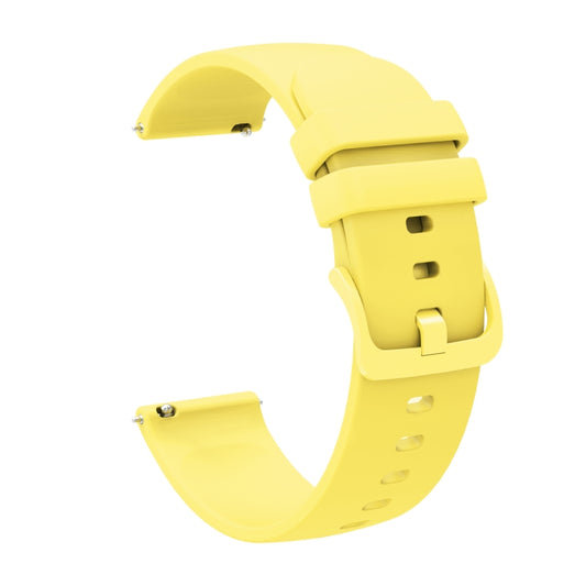 For Garmin Vivoactive 4S 18mm Solid Color Soft Silicone Watch Band(Yellow) by buy2fix