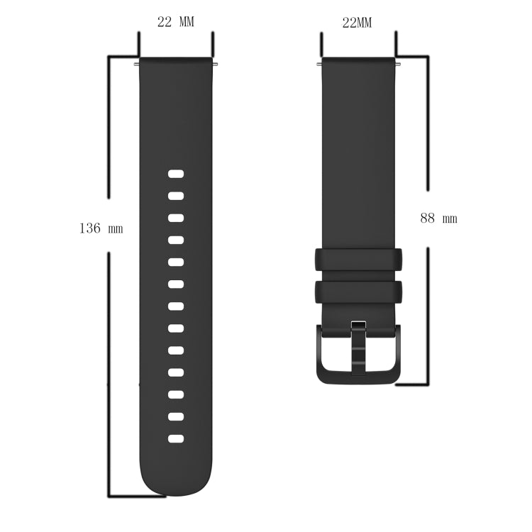 For Amazfit Stratos 22mm Solid Color Soft Silicone Watch Band(Grey) by buy2fix