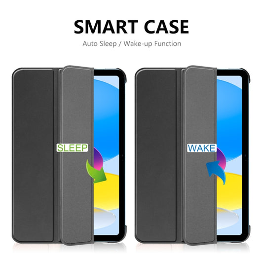 For iPad 2025 / 2022 ENKAY Tri-fold Custer Texture Leather Stand Smart Case(Light Blue) - iPad 2025 / 2022 Cases by ENKAY | Online Shopping UK | buy2fix