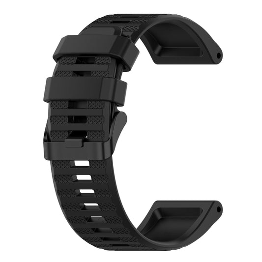 For Garmin Fenix 6 Pro GPS 22mm Horizontal Texture Silicone Watch Band with Removal Tool(Black) by buy2fix