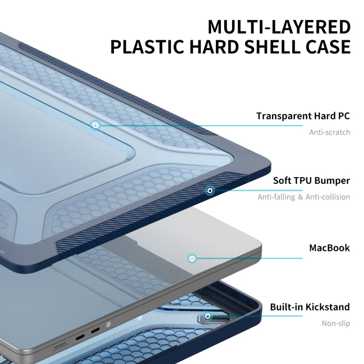 For MacBook Pro 14.2 A2442/A2779 2023 ENKAY Hat-Prince 3 in 1 Protective Bracket Case Cover Hard Shell with TPU Keyboard Film / Anti-dust Plugs, Version:EU(Black) - MacBook Pro Cases by ENKAY | Online Shopping UK | buy2fix