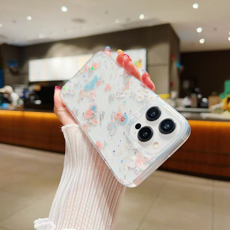 For iPhone 11 Fresh Small Floral Epoxy TPU Phone Case(D05 Blue Floral) - iPhone 11 Cases by buy2fix | Online Shopping UK | buy2fix