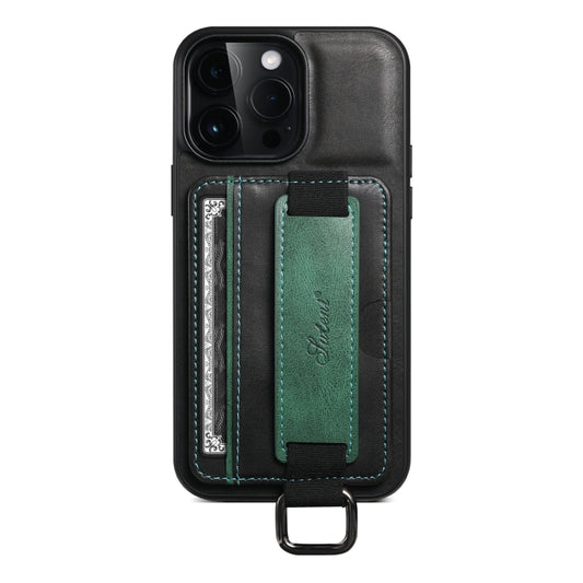 For iPhone 11 Pro Suteni H13 Card Wallet Wrist Strap Holder PU Phone Case(Black) - iPhone 11 Pro Cases by Suteni | Online Shopping UK | buy2fix