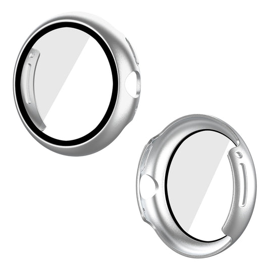 For Google Pixel Watch ENKAY Hat-Prince Full Coverage PC Frame + 9H Tempered Glass Case(Silver) by buy2fix