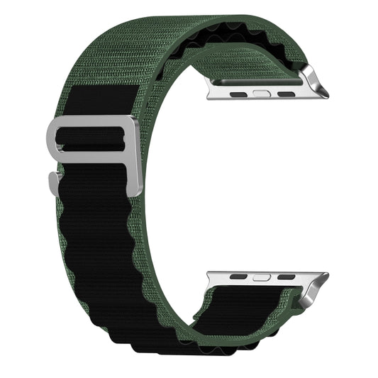 Double Color Nylon Watch Band For Apple Watch Ultra 49mm(Green+Black) by buy2fix