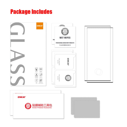 2pcs For Samsung Galaxy S23 Ultra 5G ENKAY 3D Hot Bending Explosion-proof Full Tempered Glass Film by ENKAY