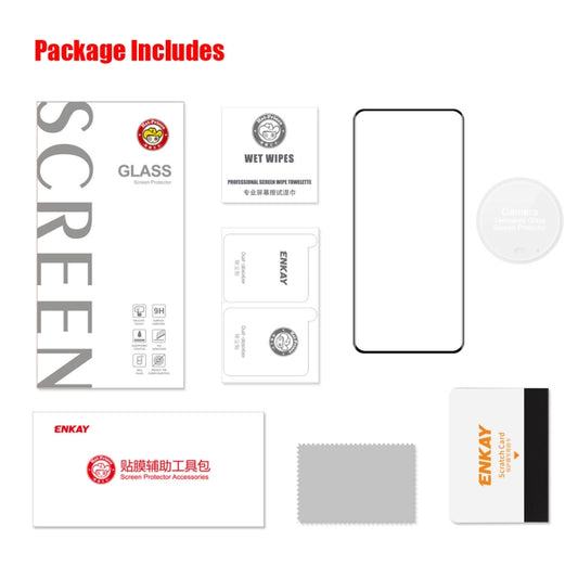 1pc For Honor Magic5 Pro ENKAY 0.26mm 3D Hot Bending Tempered Glass Full Film with Lens Film - Honor Tempered Glass by ENKAY | Online Shopping UK | buy2fix