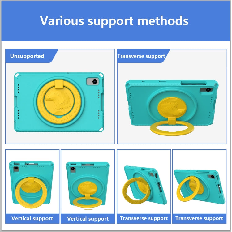 For Samsung Galaxy Tab S6 Lite 2024 EVA Hybrid PC Shockproof Tablet Case with Frame(Glacial Green) by buy2fix