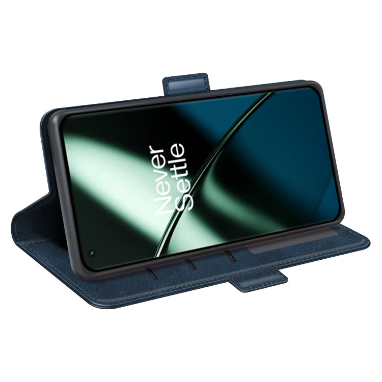 For OnePlus 11 Dual-side Magnetic Buckle Leather Phone Case(Dark Blue) - OnePlus Cases by buy2fix | Online Shopping UK | buy2fix