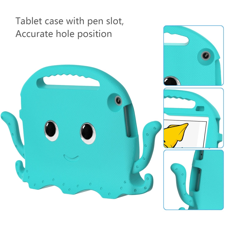 For Lenovo Tab M10 3rd Gen 10.1 TB-328 Octopus Style EVA Hybrid PC Shockproof Tablet Case with Strap(Glacial Green) - Lenovo by buy2fix | Online Shopping UK | buy2fix