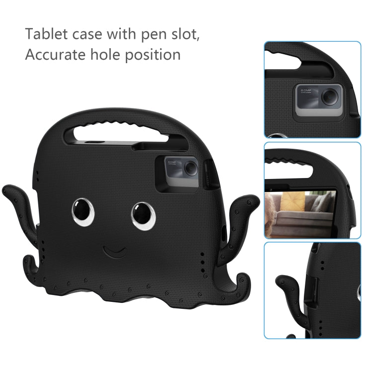 For Lenovo Tab M11 /Xiaoxin Pad 11 2024 Octopus Style EVA Hybrid PC Shockproof Tablet Case with Strap(Black) - Lenovo by buy2fix | Online Shopping UK | buy2fix