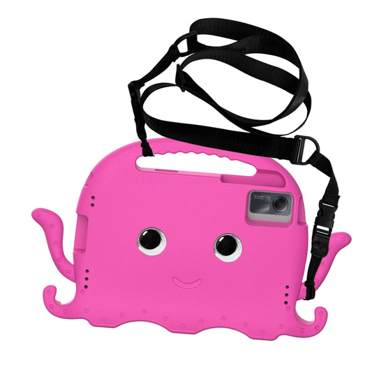 For Lenovo Tab M11 /Xiaoxin Pad 11 2024 Octopus Style EVA Hybrid PC Shockproof Tablet Case with Strap(Rose Red) by buy2fix