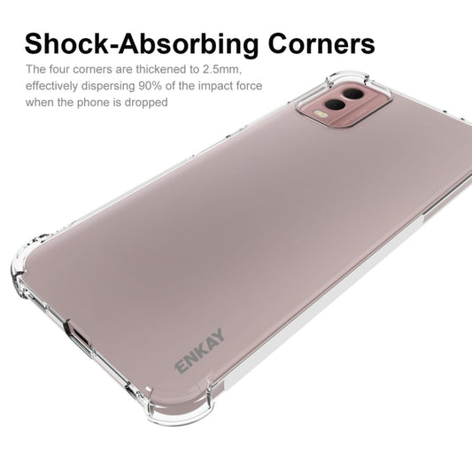 For Nokia C32 4G ENKAY Clear TPU Shockproof Anti-slip Phone Case by ENKAY