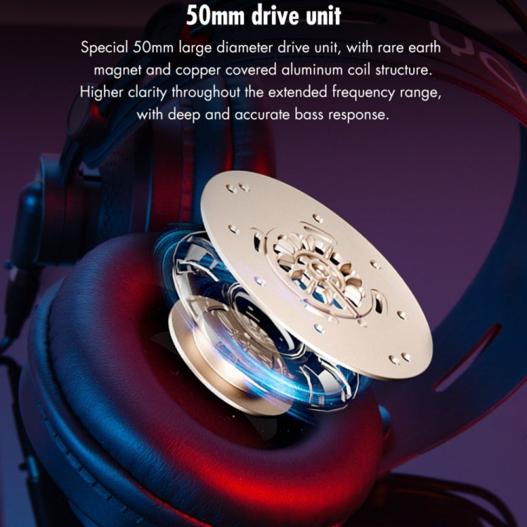 Yanmai D68-A Foldable Lightweight Recording Monitor Headphone(Golden) - Multimedia Headset by Yanmai | Online Shopping UK | buy2fix