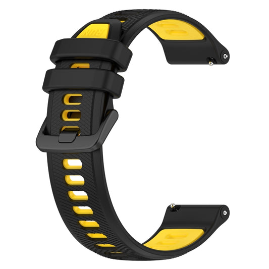 For Huawei GT2 46mm 22mm Sports Two-Color Silicone Watch Band(Black+Yellow) by buy2fix