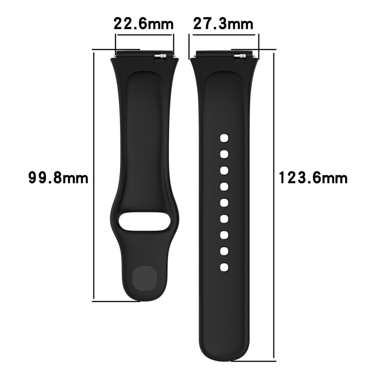 For Redmi Watch 3 Lite Sports Solid Color Silicone Replacement Watch Band(Black) by buy2fix