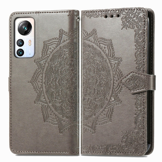 For Blackview A85 Mandala Flower Embossed Leather Phone Case(Gray) by buy2fix