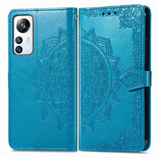 For Blackview A85 Mandala Flower Embossed Leather Phone Case(Blue) by buy2fix