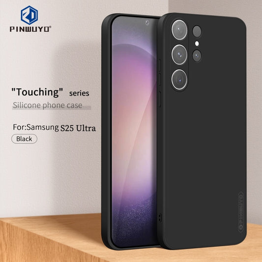 For Samsung Galaxy S25 Ultra 5G PINWUYO Sense Series Liquid Silicone TPU Phone Case(Black) by PINWUYO