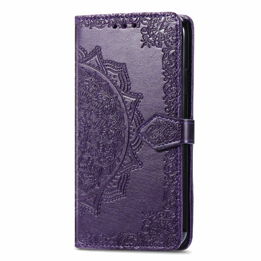 For OnePlus 12 Mandala Flower Embossed Leather Phone Case(Purple) by buy2fix