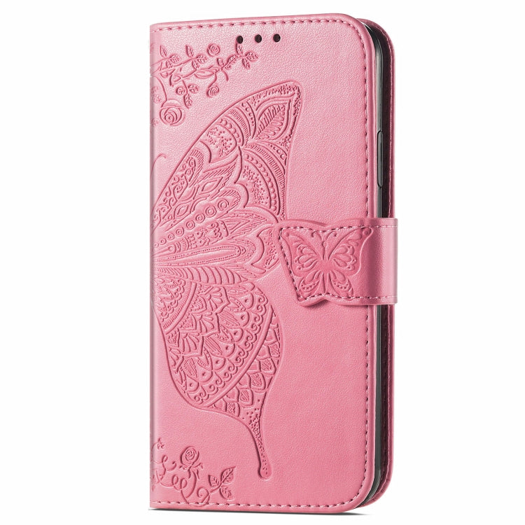 For OnePlus 12 Butterfly Love Flower Embossed Leather Phone Case(Pink) - OnePlus Cases by buy2fix | Online Shopping UK | buy2fix