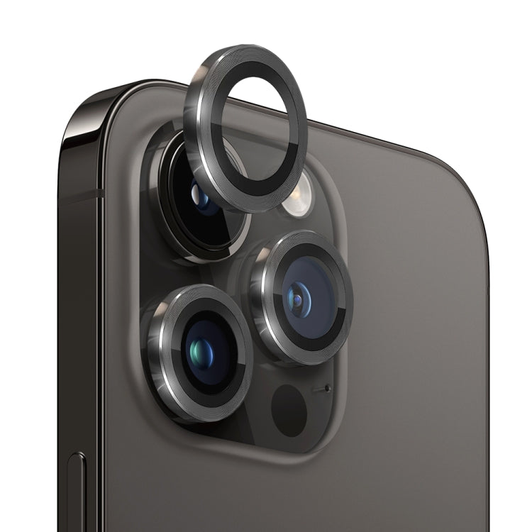 For iPhone 13 Pro / 13 Pro Max NORTHJO Camera Lens Protector Tempered Glass CD Vein Metal Ring Film(Black) - iPhone 13 Pro Max Tempered Glass by NORTHJO | Online Shopping UK | buy2fix