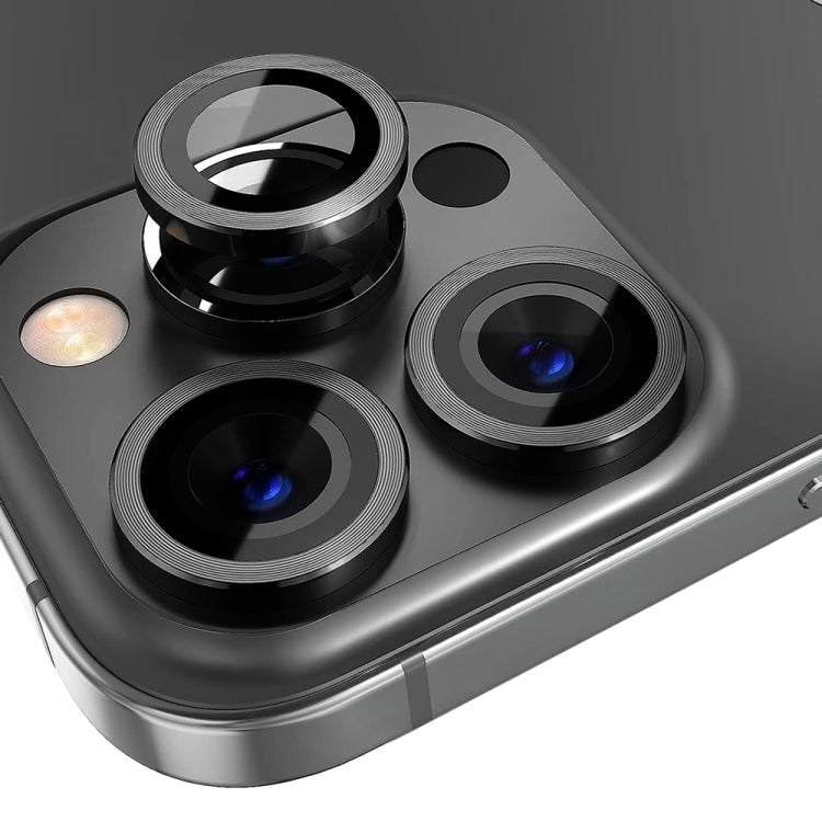For iPhone 13 Pro / 13 Pro Max NORTHJO Camera Lens Protector Tempered Glass CD Vein Metal Ring Film(Black) - iPhone 13 Pro Max Tempered Glass by NORTHJO | Online Shopping UK | buy2fix