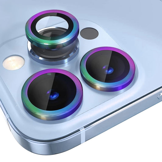 For iPhone 13 Pro / 13 Pro Max NORTHJO Camera Lens Protector Tempered Glass CD Vein Metal Ring Film(Colorful) - iPhone 13 Pro Max Tempered Glass by NORTHJO | Online Shopping UK | buy2fix