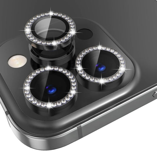 For iPhone 13 Pro / 13 Pro Max NORTHJO Camera Lens Protector Tempered Glass Metal Rhinestone Ring Film(Black) - iPhone 13 Pro Max Tempered Glass by NORTHJO | Online Shopping UK | buy2fix