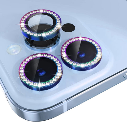 For iPhone 13 Pro / 13 Pro Max NORTHJO Camera Lens Protector Tempered Glass Metal Rhinestone Ring Film(Colorful) - iPhone 13 Pro Max Tempered Glass by NORTHJO | Online Shopping UK | buy2fix