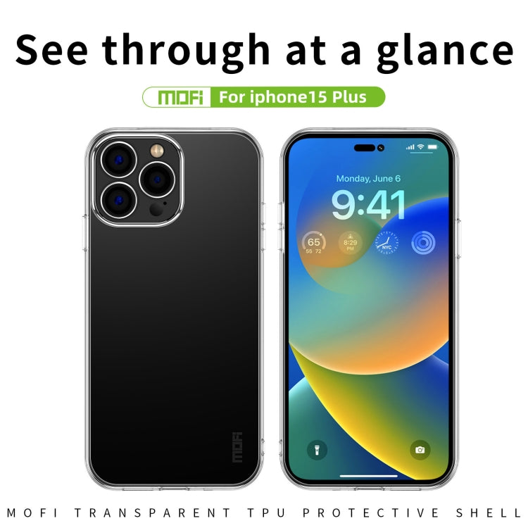 For iPhone 15 Pro MOFI Ming Series Ultra-thin TPU Phone Case(Transparent) - iPhone 15 Pro Cases by MOFI | Online Shopping UK | buy2fix