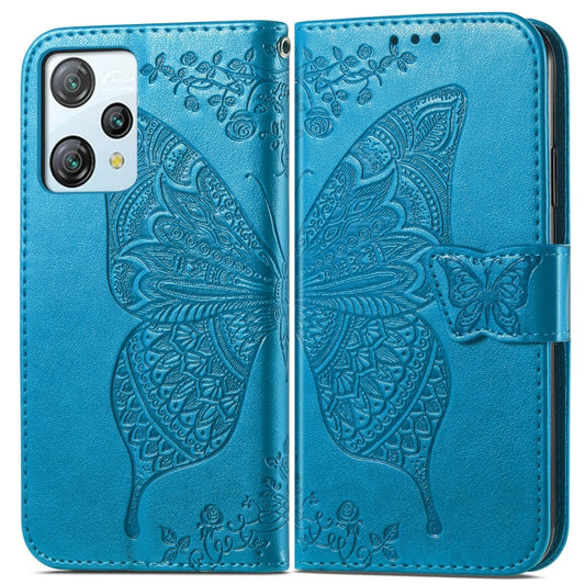 For Blackview A53 Butterfly Love Flower Embossed Leather Phone Case(Blue) by buy2fix
