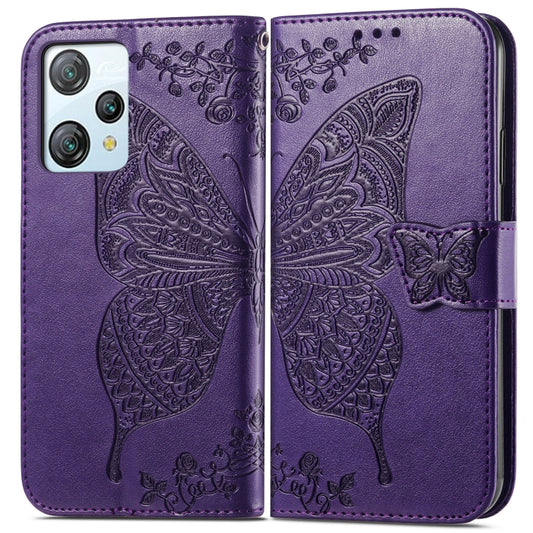 For Blackview A53 Butterfly Love Flower Embossed Leather Phone Case(Purple) by buy2fix