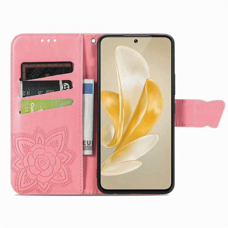 For vivo X100 Butterfly Love Flower Embossed Leather Phone Case(Pink) - vivo Cases by imak | Online Shopping UK | buy2fix