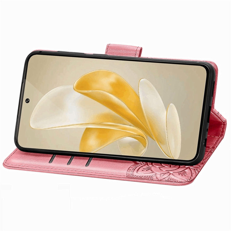 For vivo X100 Butterfly Love Flower Embossed Leather Phone Case(Pink) - vivo Cases by imak | Online Shopping UK | buy2fix