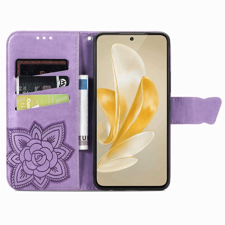 For vivo X100 Butterfly Love Flower Embossed Leather Phone Case(Lavender) - vivo Cases by imak | Online Shopping UK | buy2fix