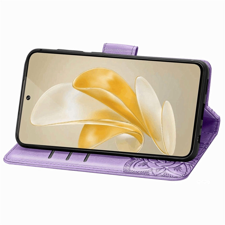 For vivo X100 Butterfly Love Flower Embossed Leather Phone Case(Lavender) - vivo Cases by imak | Online Shopping UK | buy2fix