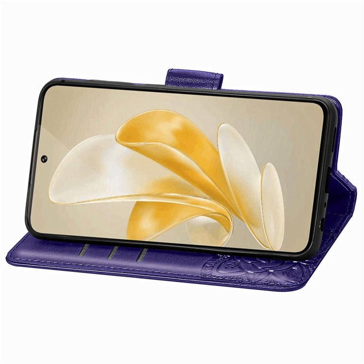 For vivo X100 Butterfly Love Flower Embossed Leather Phone Case(Purple) - vivo Cases by imak | Online Shopping UK | buy2fix
