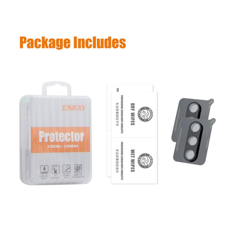 For Samsung Galaxy Fold7 2pcs ENKAY Hat-Prince 9H Rear Camera Lens Tempered Glass Film(Black) - Galaxy Z Fold7 5G Tempered Glass by ENKAY | Online Shopping UK | buy2fix