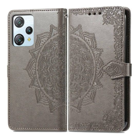 For Blackview A53 Mandala Flower Embossed Leather Phone Case(Gray) by buy2fix