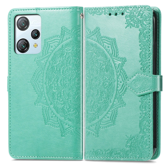 For Blackview A53 Mandala Flower Embossed Leather Phone Case(Green) by buy2fix