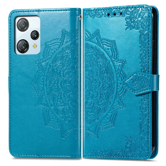 For Blackview A53 Mandala Flower Embossed Leather Phone Case(Blue) by buy2fix