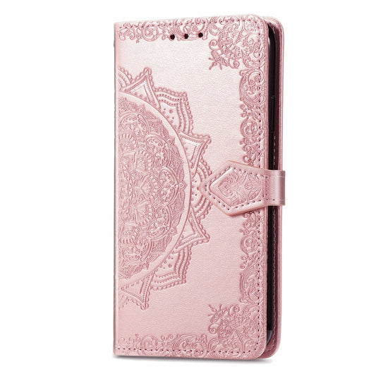 For Motorola Moto G Play 2024 Mandala Flower Embossed Leather Phone Case(Rose Gold) by buy2fix